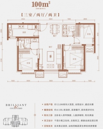 3室2厅2卫户型详情