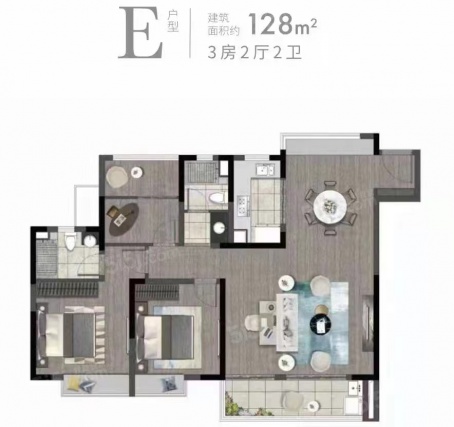 3室2厅2卫户型详情