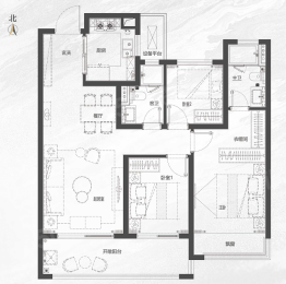 3室2厅2卫户型图