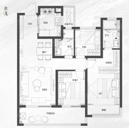 3室2厅2卫户型详情