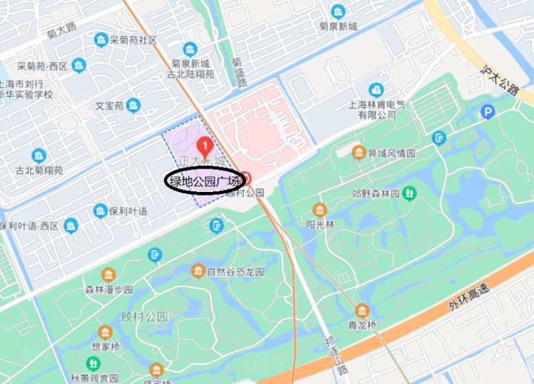绿地公园广场区位图