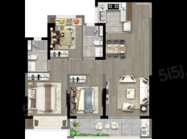 3室2厅2卫户型图