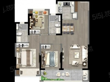 彰泰春岸雅筑3室2厅2卫