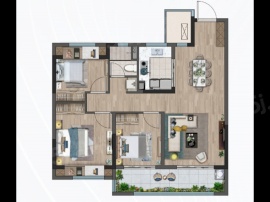 3室2厅1卫户型图