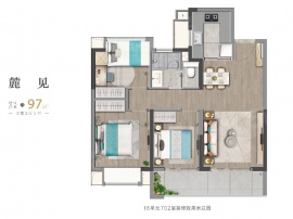 3室2厅1卫户型图