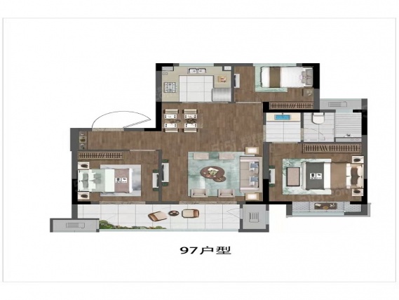 3室2厅1卫户型详情