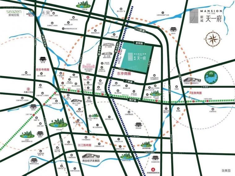 新城天一府区位图