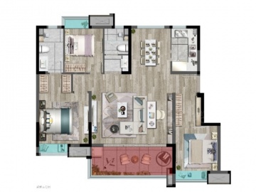 中奥滨河境3室2厅2卫