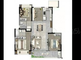 3室2厅2卫户型图