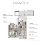 3室2厅1卫户型图