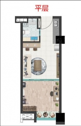 1室1卫户型详情