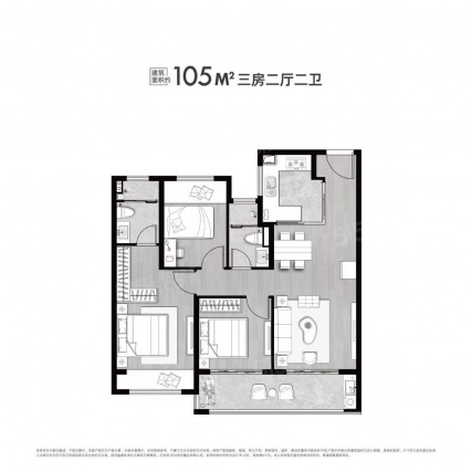 3室2厅2卫户型详情