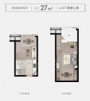 1室2厅1卫户型图