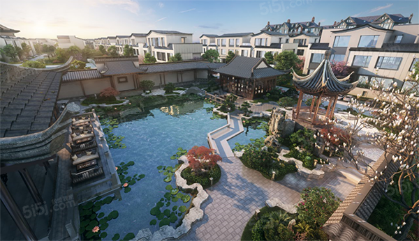 银城青山湖畔.临枫园效果图