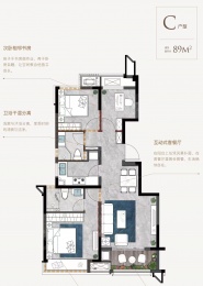 3室2厅2卫户型图