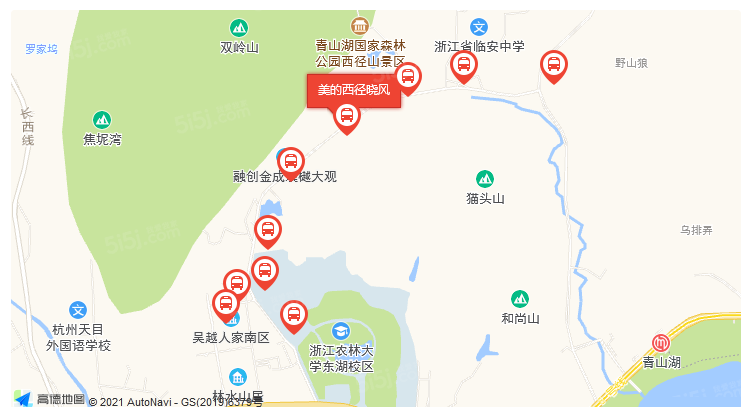 美的西径晓风区位图