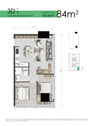 2室2厅1卫户型详情