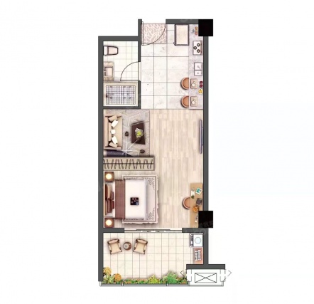 1室1卫户型详情