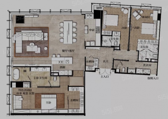 3室2厅4卫户型详情