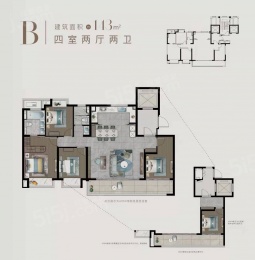 4室2厅2卫户型图