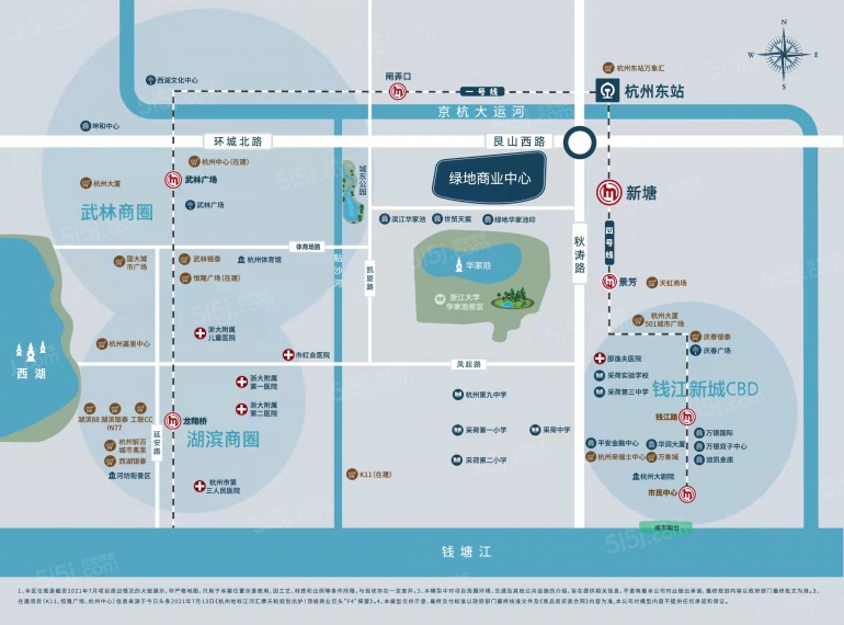 绿地商业中心区位图