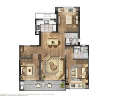 3室2厅2卫户型图