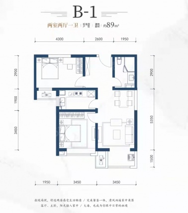 2室2厅1卫户型详情