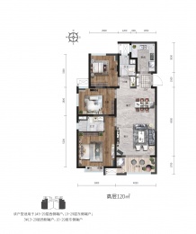 3室2厅2卫户型图
