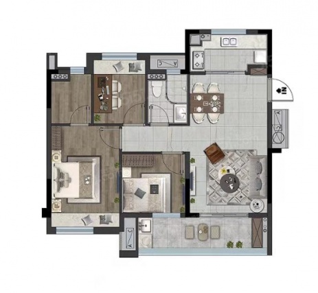 3室2厅1卫户型详情