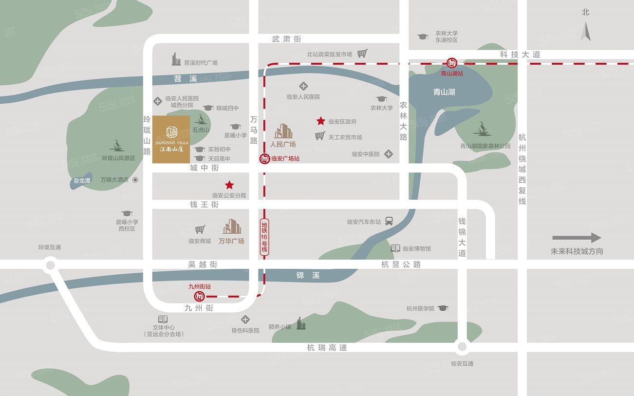 恒伟江南山庄区位图