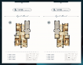 2室2厅2卫户型图