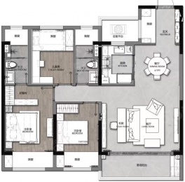 3室2厅2卫户型图