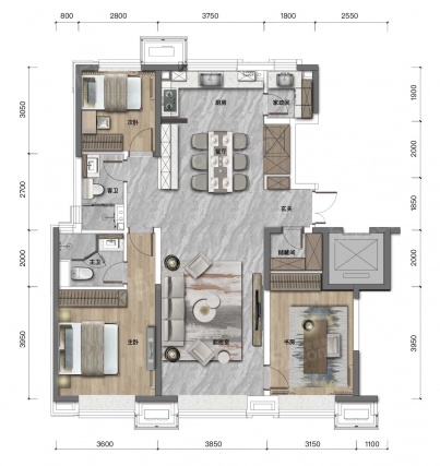 3室2厅2卫户型详情