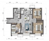 3室2厅1卫户型图