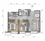 2室2厅1卫户型图