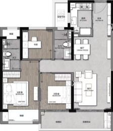 3室2厅2卫户型图