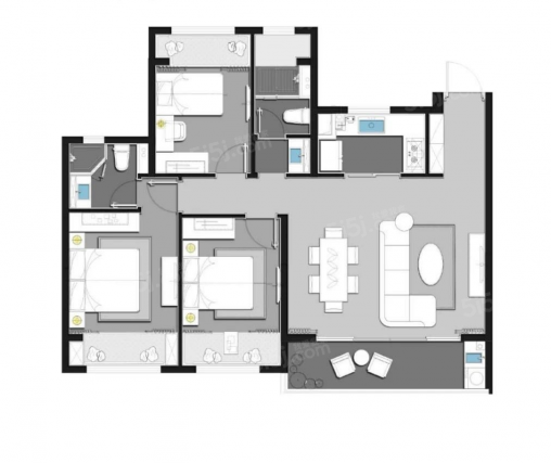 3室2厅2卫户型详情