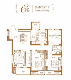 3室2厅2卫户型图