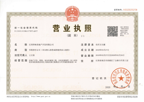 江岸嘉院开发商营业执照
