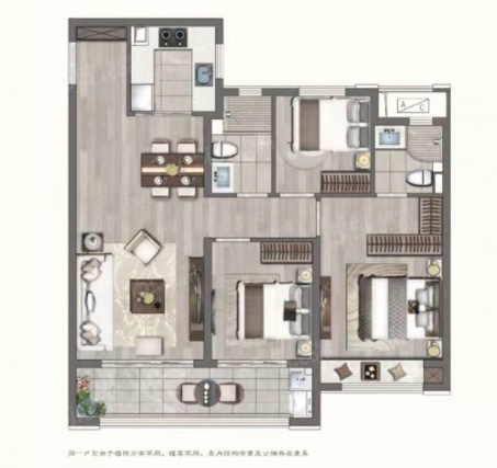 3室2厅2卫户型详情