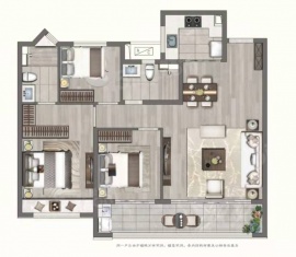 3室2厅2卫户型图