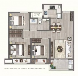 3室2厅1卫户型图