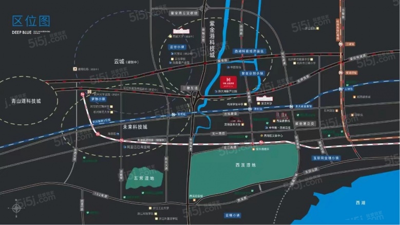 绿城西溪深蓝区位图