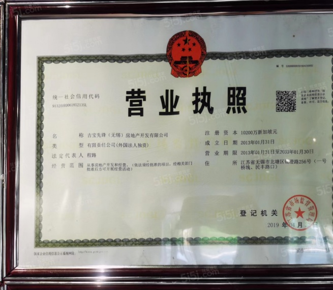 吉宝凌云峰阁（商业）开发商营业执照