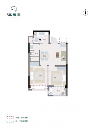 2室2厅1卫户型详情