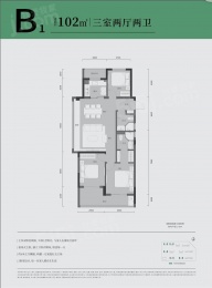 3室2厅2卫户型图