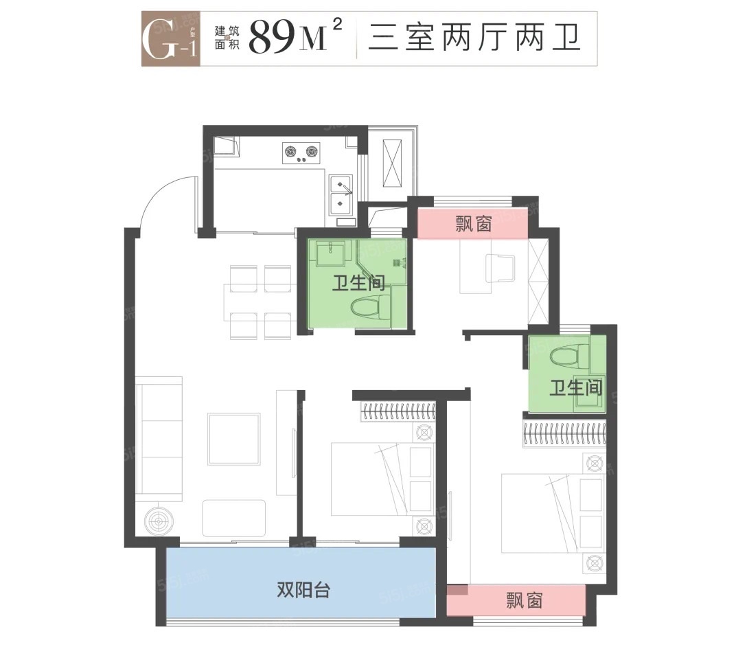 大华公园荟3室2厅1卫1厨88.75㎡5相册