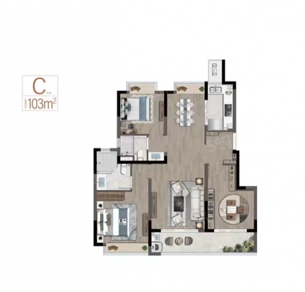 3室2厅2卫户型详情