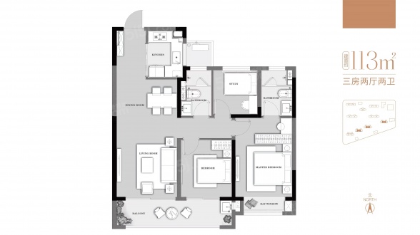 3室2厅2卫户型详情