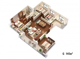 4室2厅2卫户型图